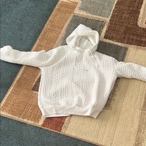 Cozy White Textured Hoodie